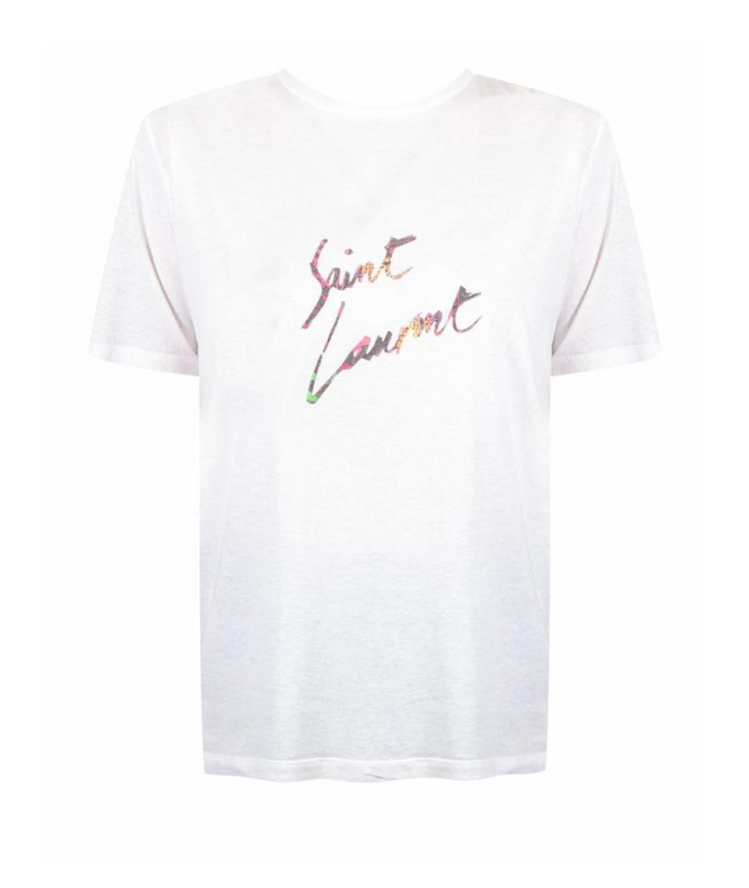 SAINT LAURENT Белая хлопковая футболка, фото 1