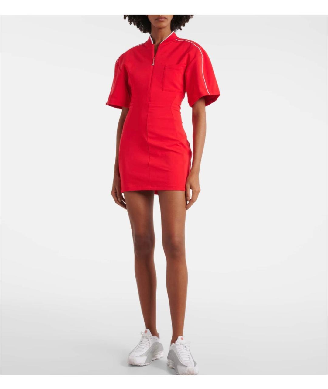 JACQUEMUS Красное полиэстеровое повседневное платье, фото 2
