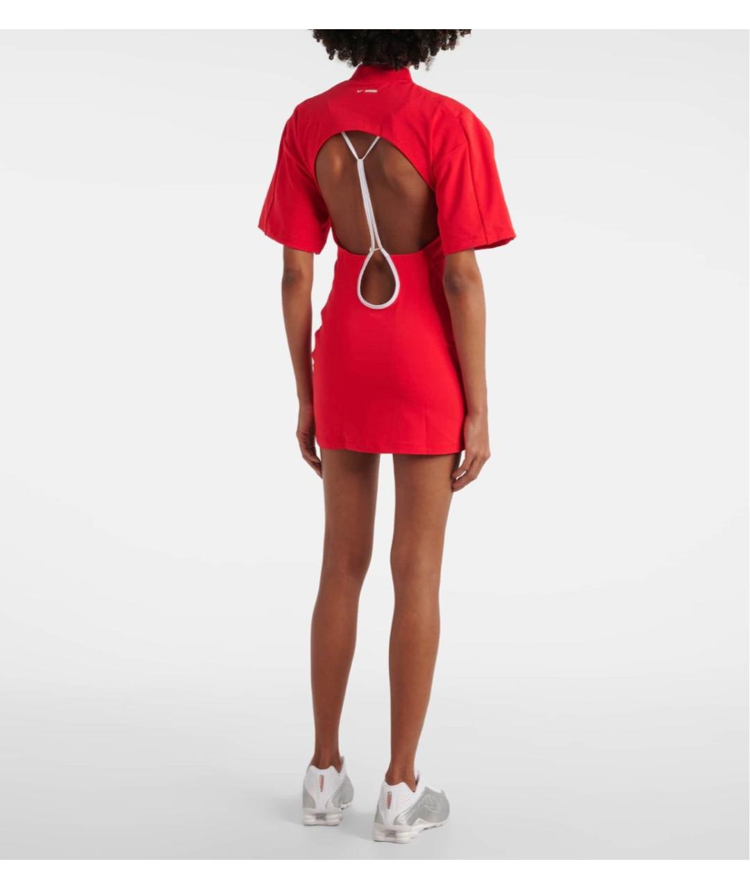 JACQUEMUS Красное полиэстеровое повседневное платье, фото 3