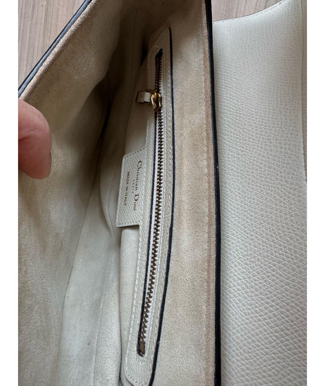 CHRISTIAN DIOR Белая кожаная сумка через плечо, фото 8