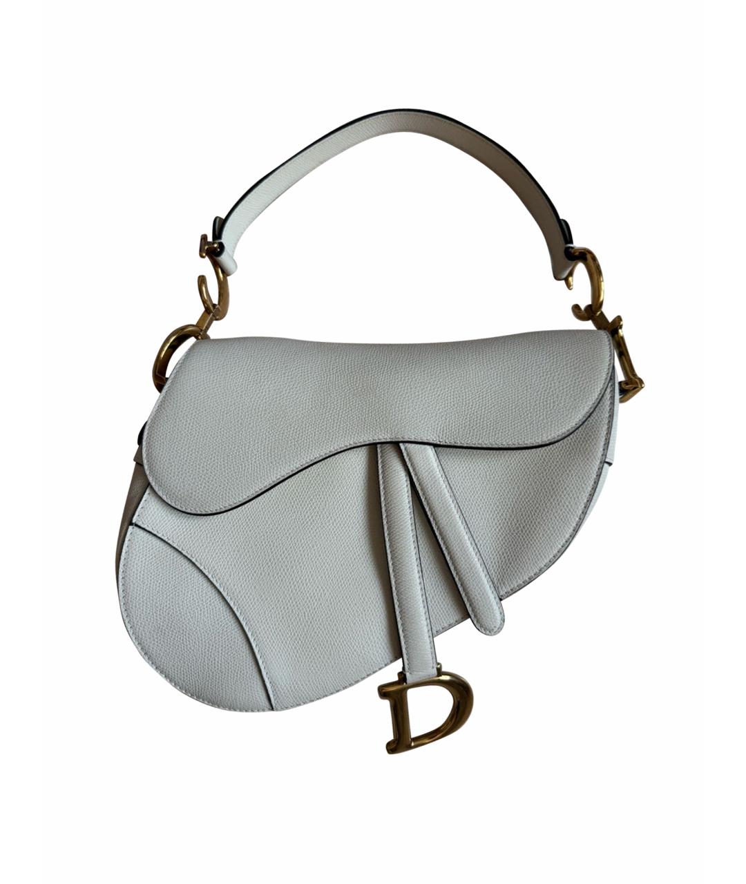 CHRISTIAN DIOR Белая кожаная сумка через плечо, фото 1