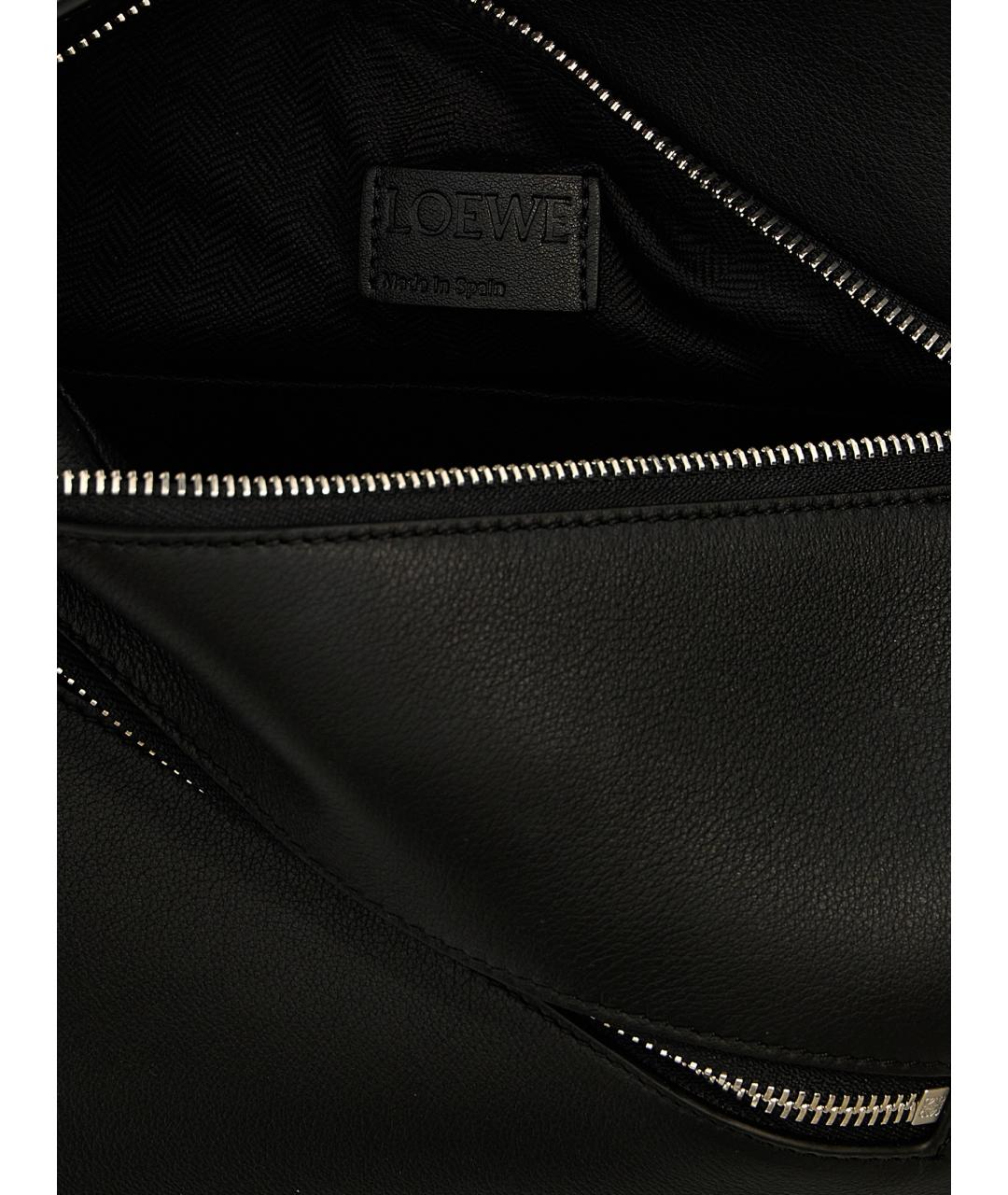 LOEWE Черная кожаная поясная сумка, фото 4