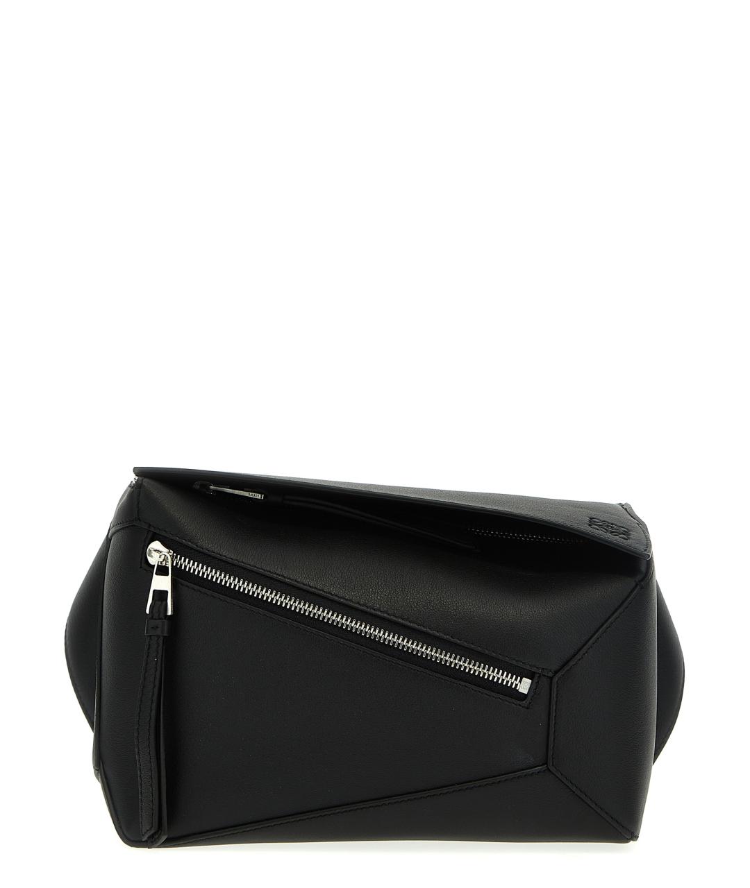 LOEWE Черная кожаная поясная сумка, фото 1