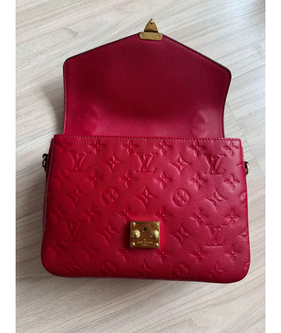 LOUIS VUITTON Красная кожаная сумка через плечо, фото 7