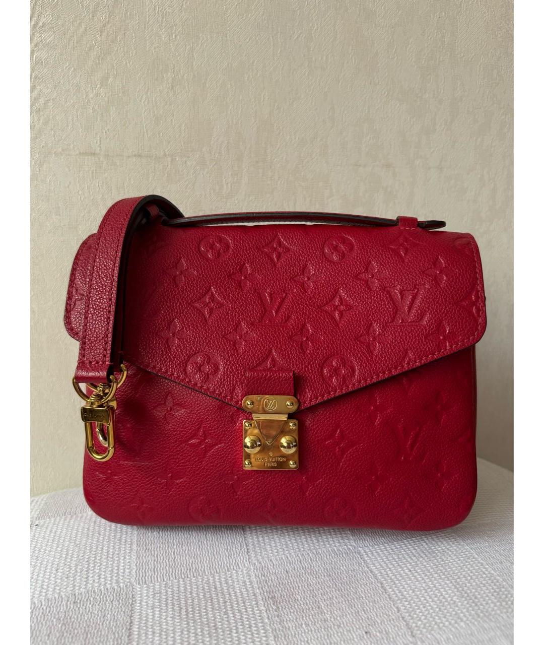 LOUIS VUITTON Красная кожаная сумка через плечо, фото 9