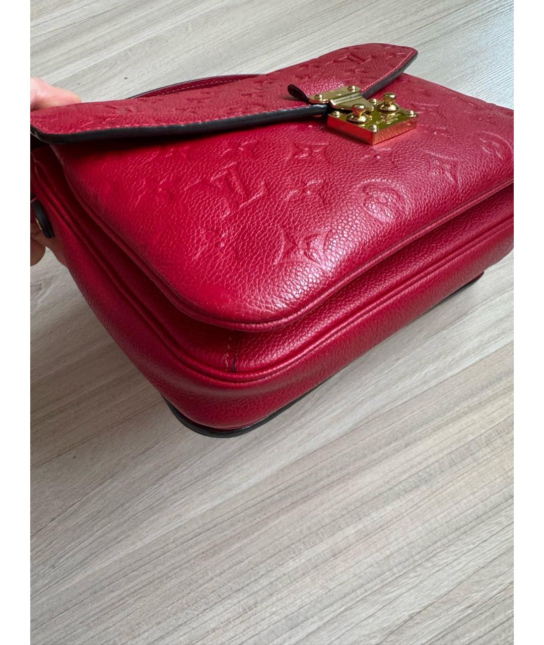 LOUIS VUITTON Красная кожаная сумка через плечо, фото 4