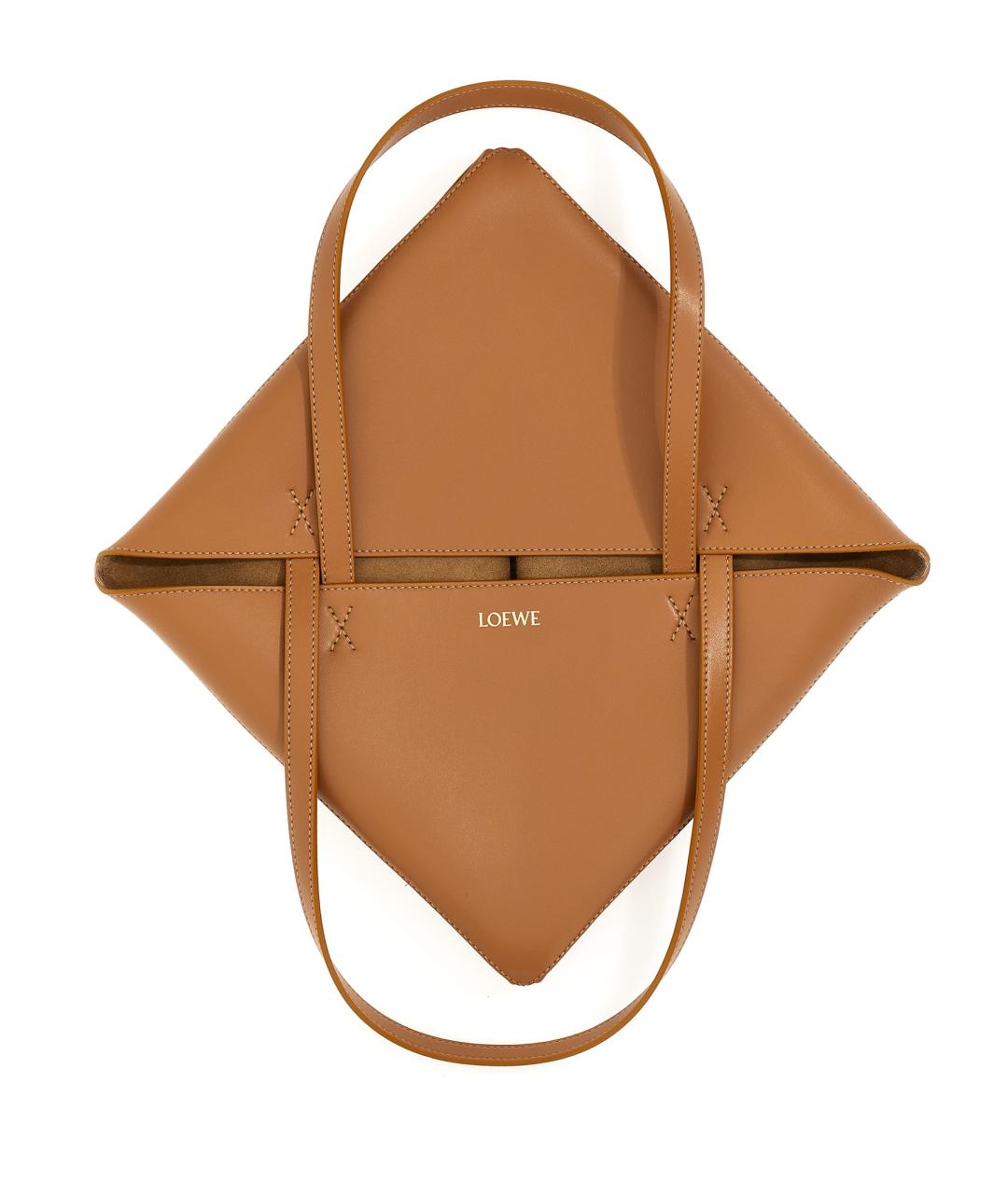 LOEWE Бежевая кожаная сумка тоут, фото 3