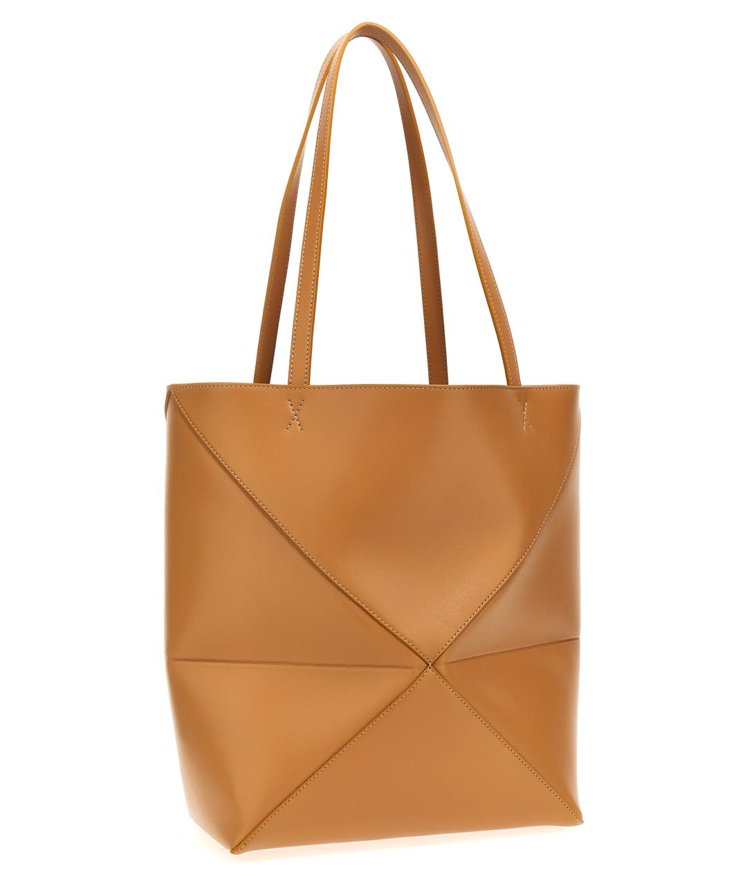 LOEWE Бежевая кожаная сумка тоут, фото 2