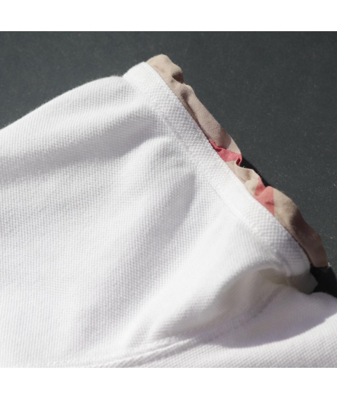 BURBERRY Белая хлопковая футболка, фото 4