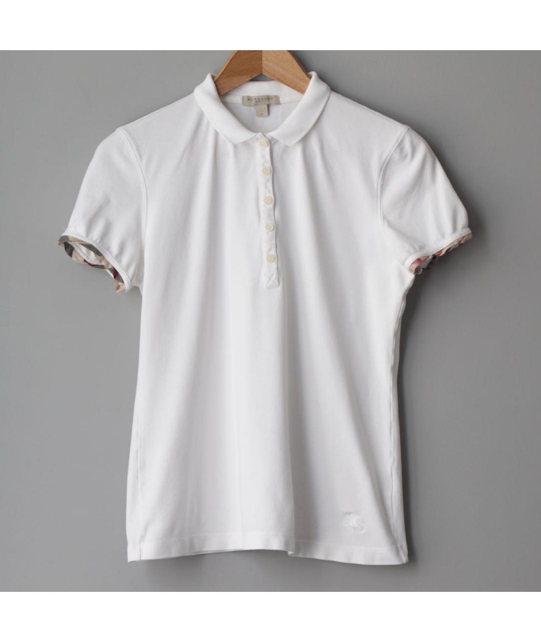 BURBERRY Белая хлопковая футболка, фото 8