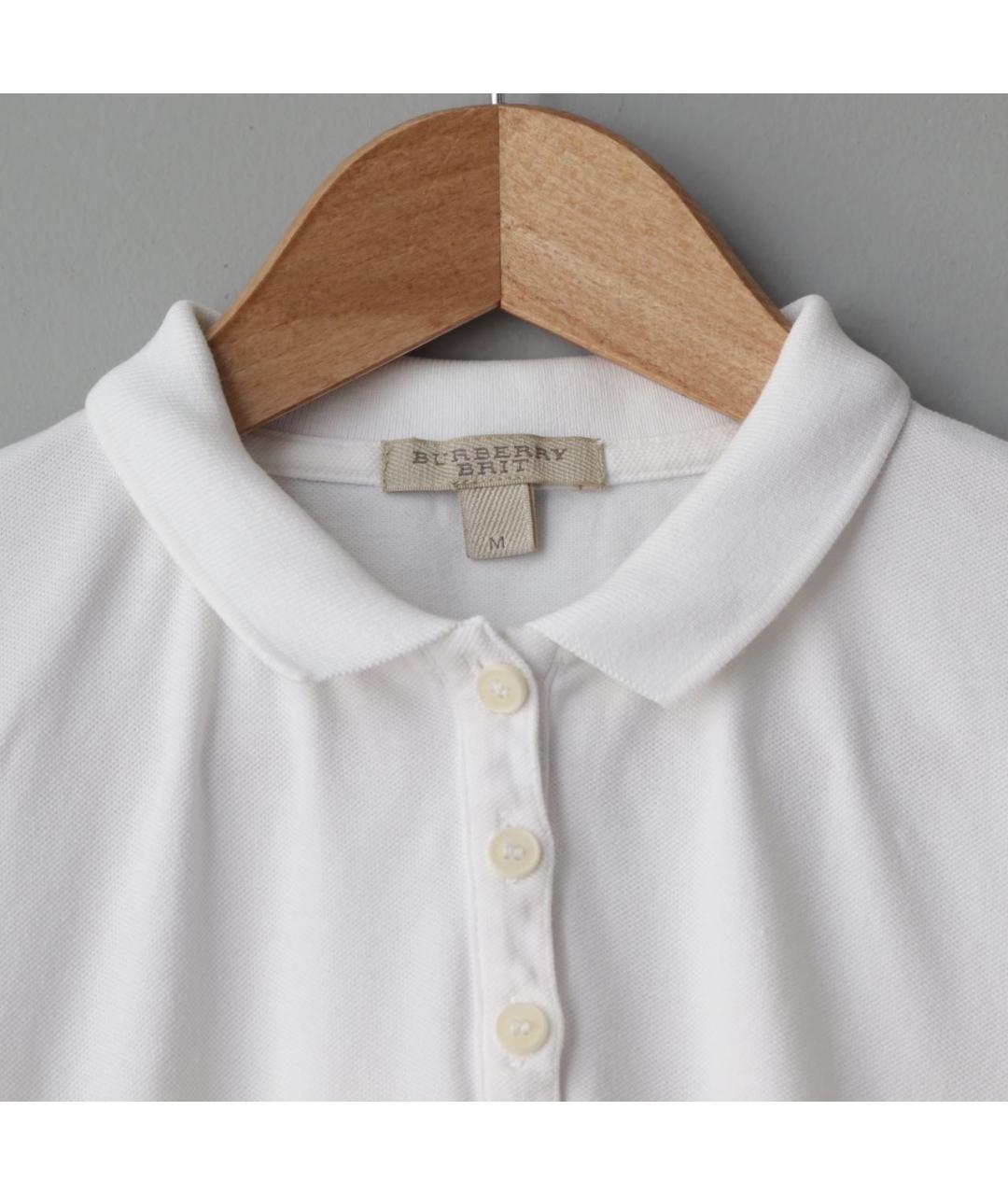 BURBERRY Белая хлопковая футболка, фото 3