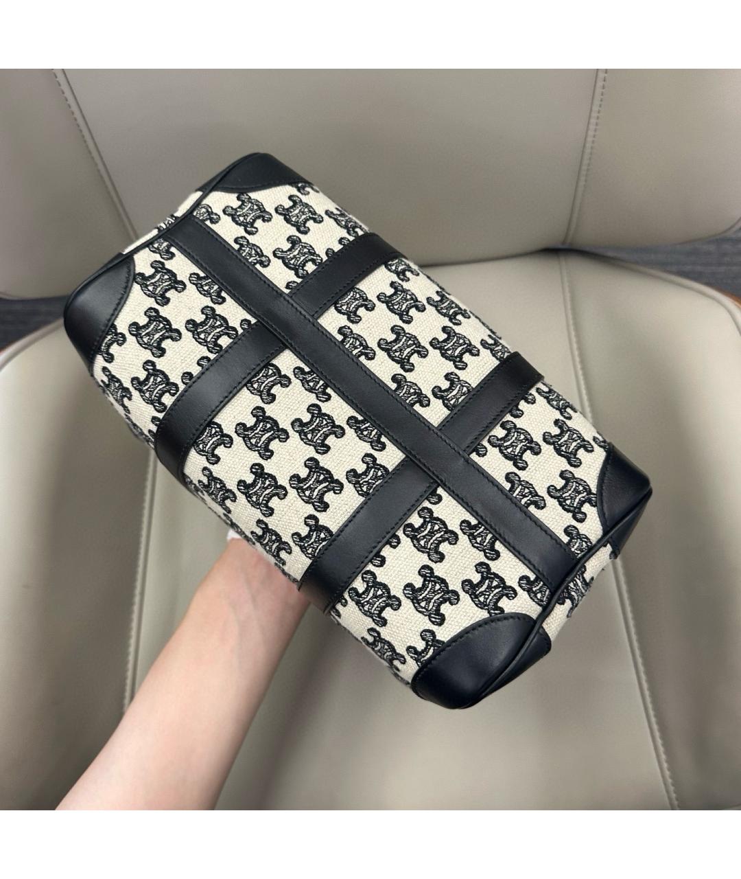 CELINE Черная жаккардовая сумка тоут, фото 5