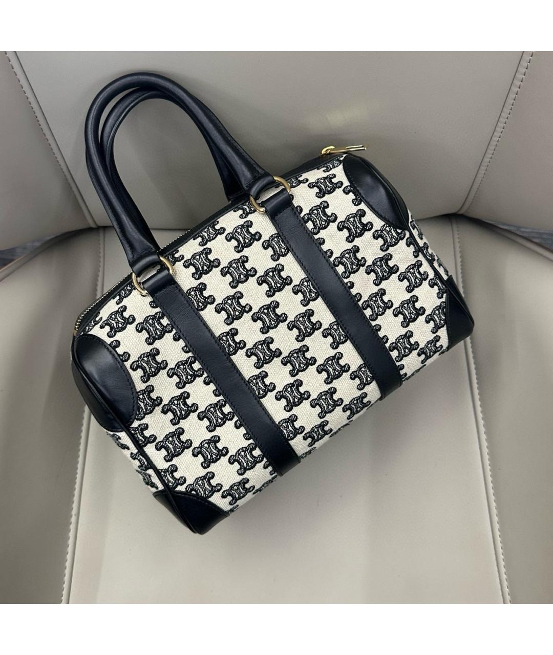 CELINE Черная жаккардовая сумка тоут, фото 3