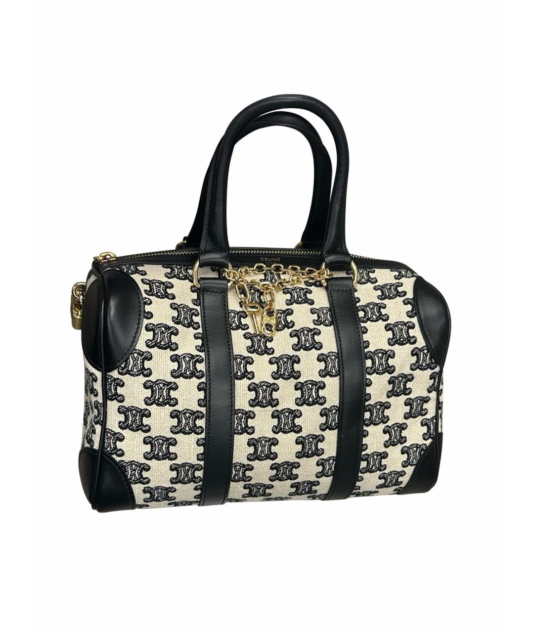 CELINE Черная жаккардовая сумка тоут, фото 1