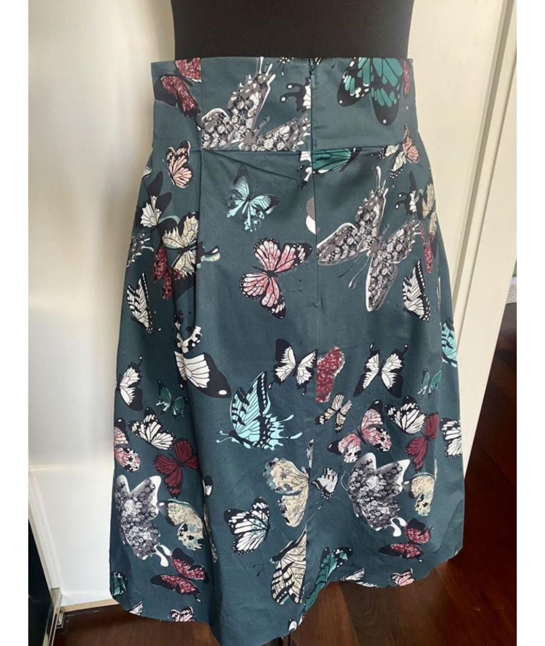 MAX MARA Зеленая хлопковая юбка миди, фото 3