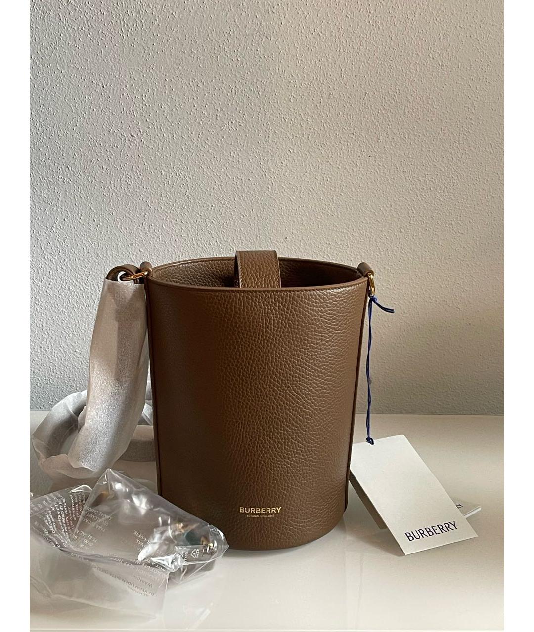 BURBERRY Коричневая кожаная сумка через плечо, фото 3