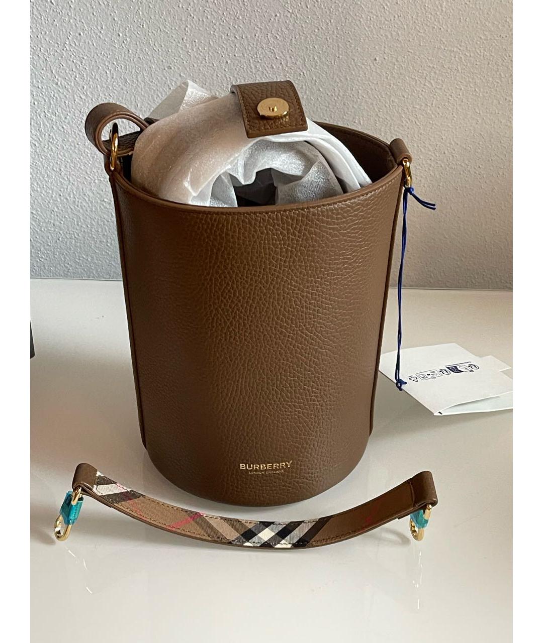 BURBERRY Коричневая кожаная сумка через плечо, фото 4