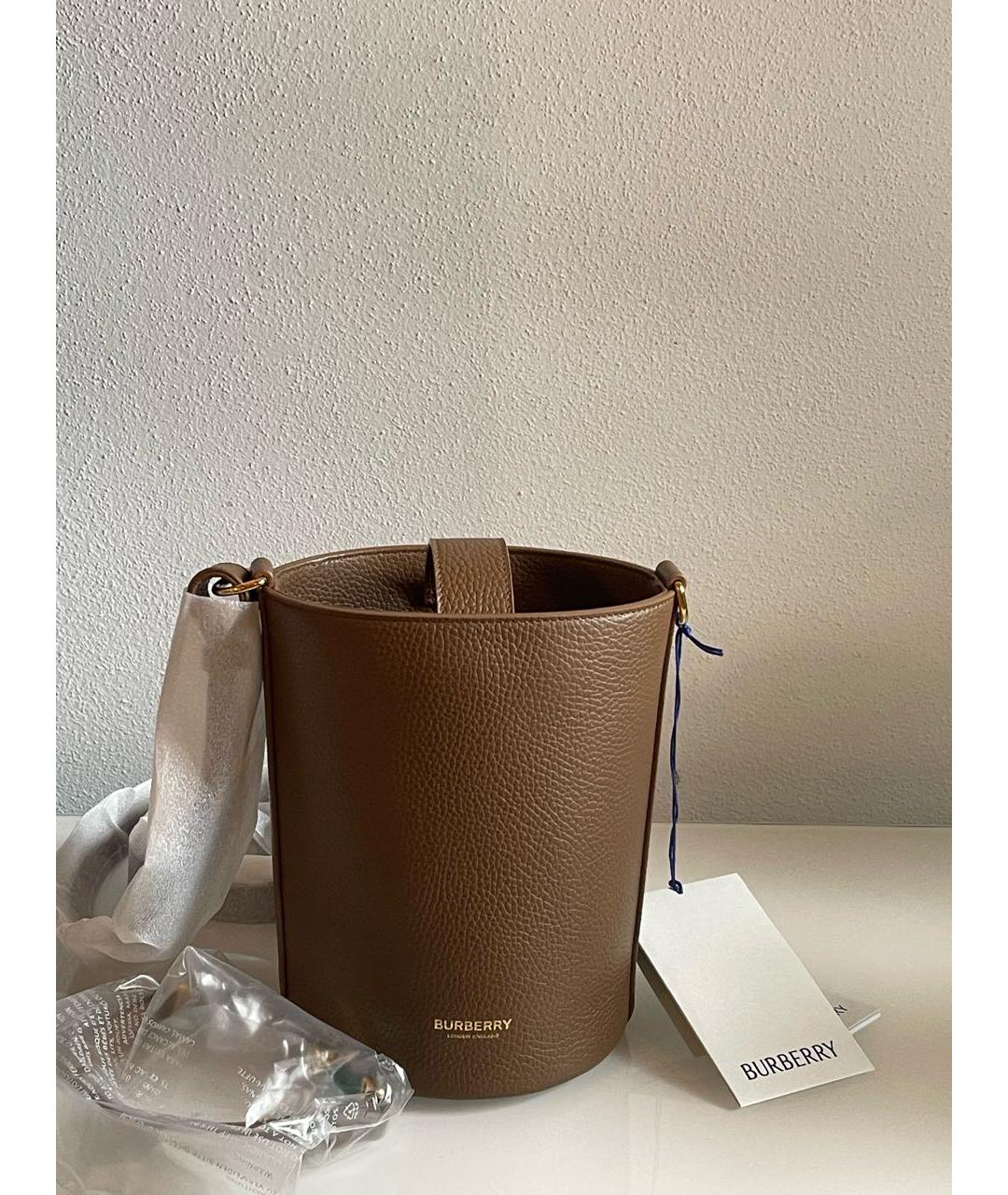 BURBERRY Коричневая кожаная сумка через плечо, фото 6