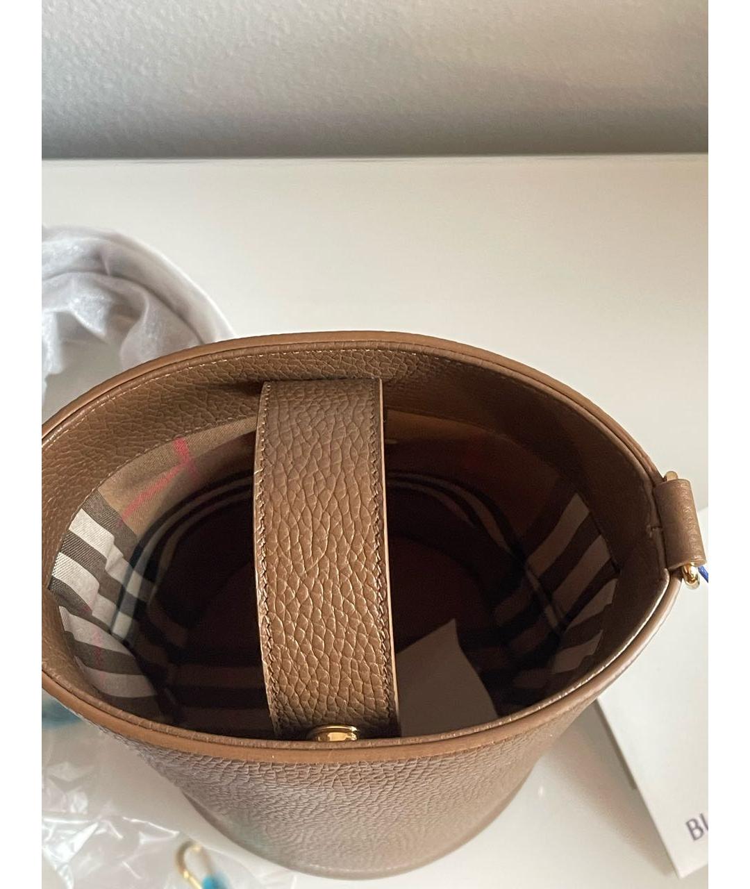 BURBERRY Коричневая кожаная сумка через плечо, фото 2