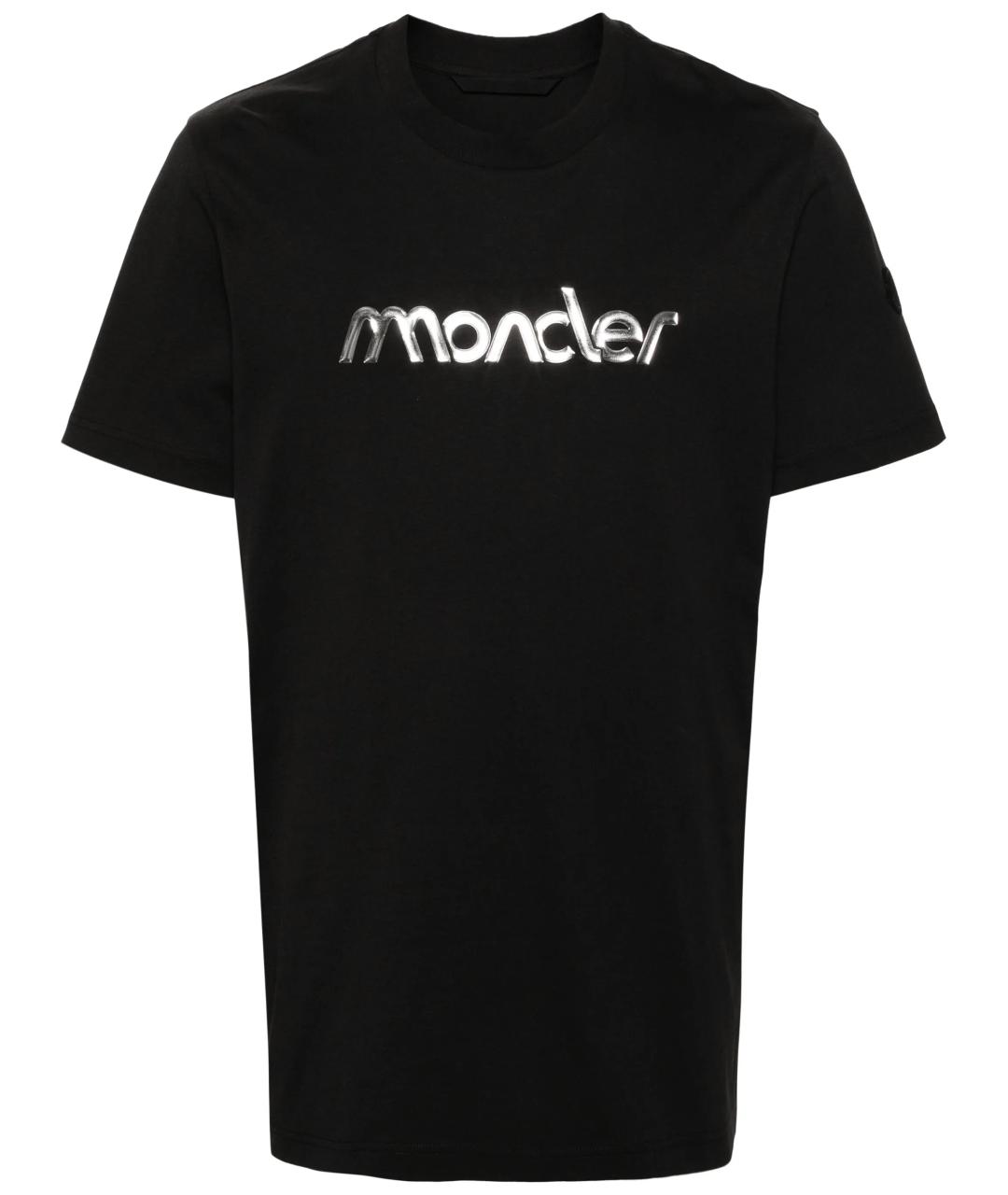 MONCLER Черная хлопковая футболка, фото 1