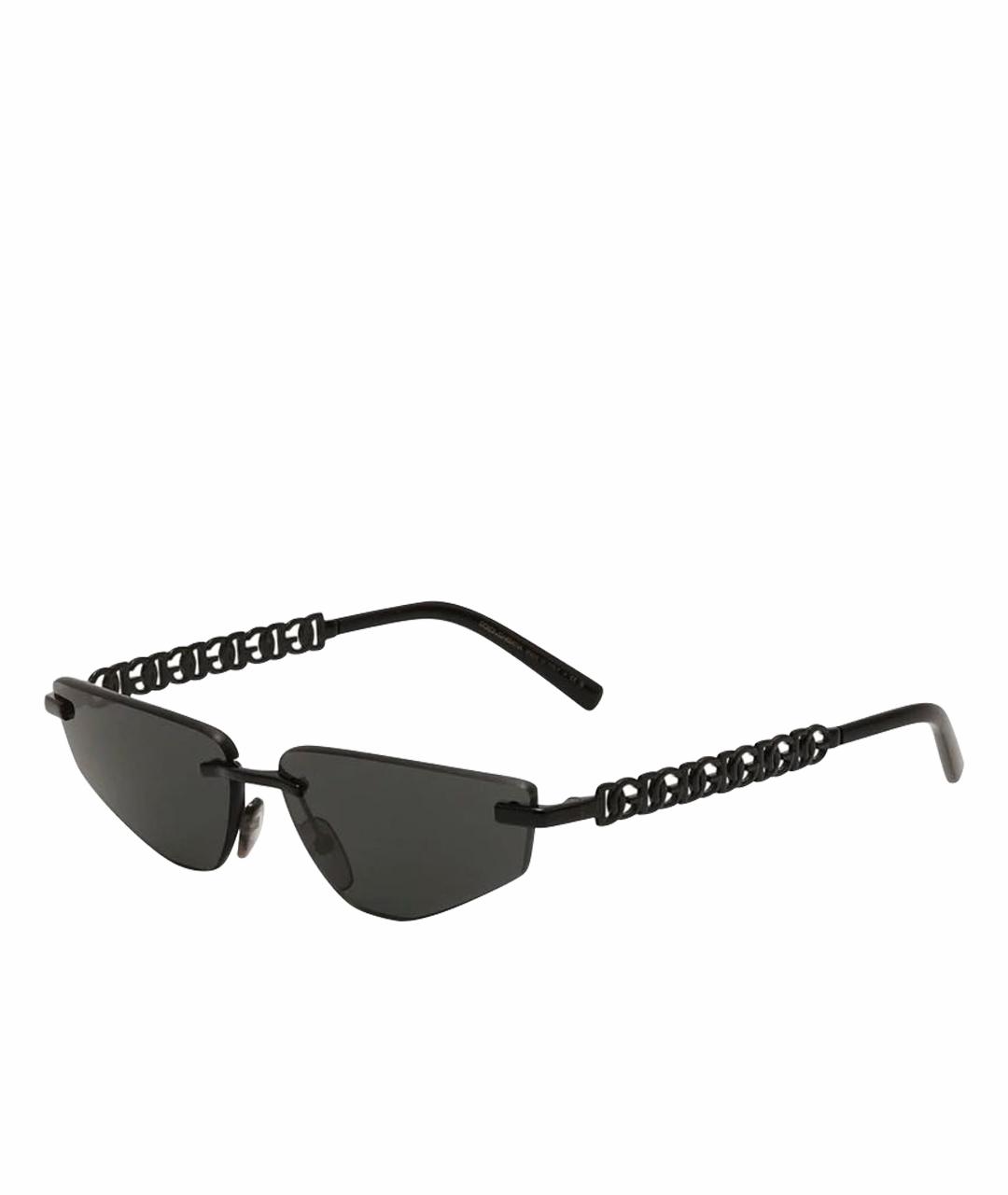 DOLCE&GABBANA Черные металлические солнцезащитные очки, фото 1