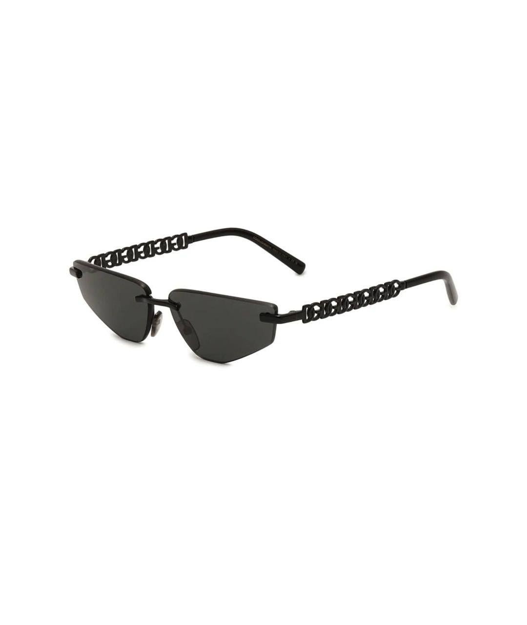 DOLCE&GABBANA Черные металлические солнцезащитные очки, фото 8