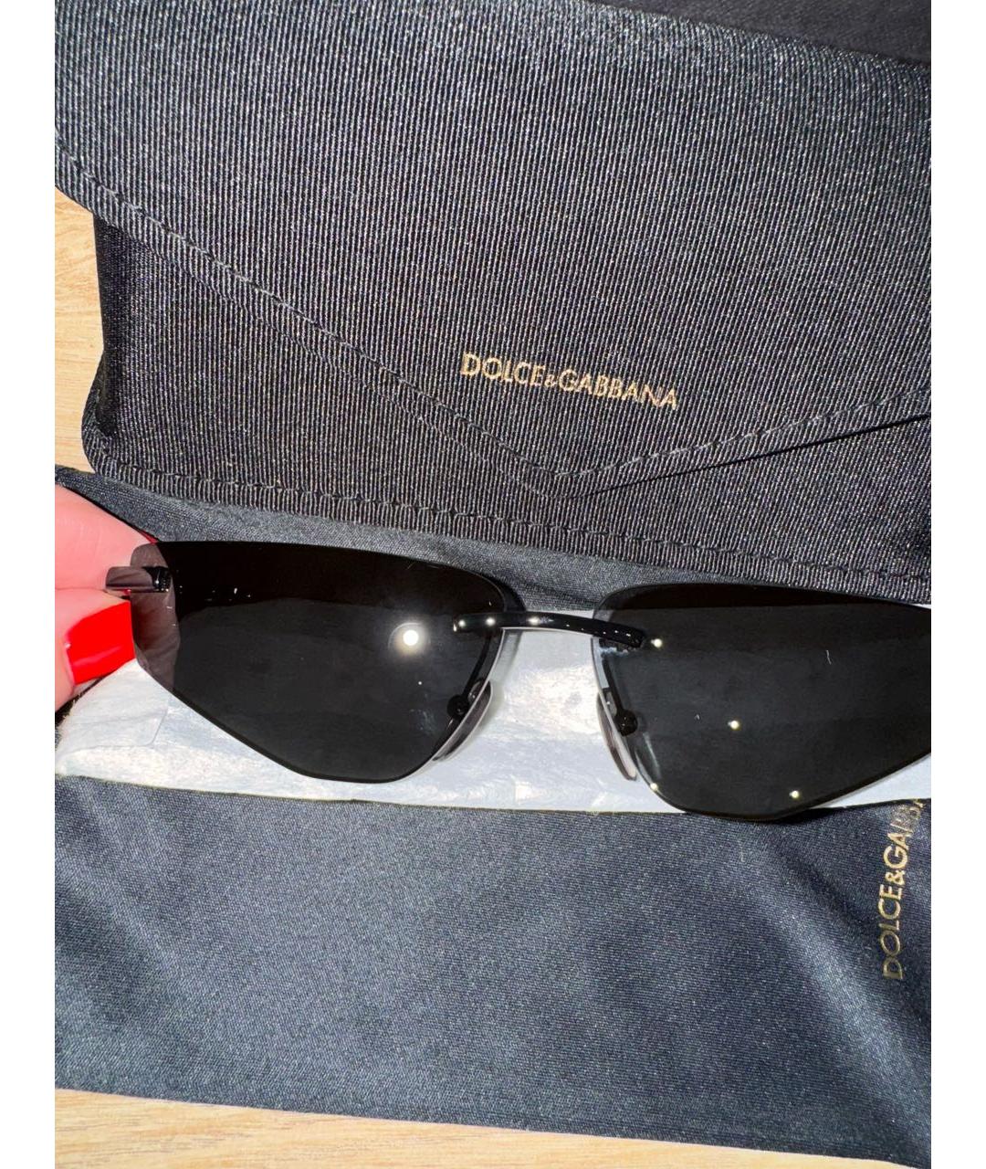 DOLCE&GABBANA Черные металлические солнцезащитные очки, фото 4