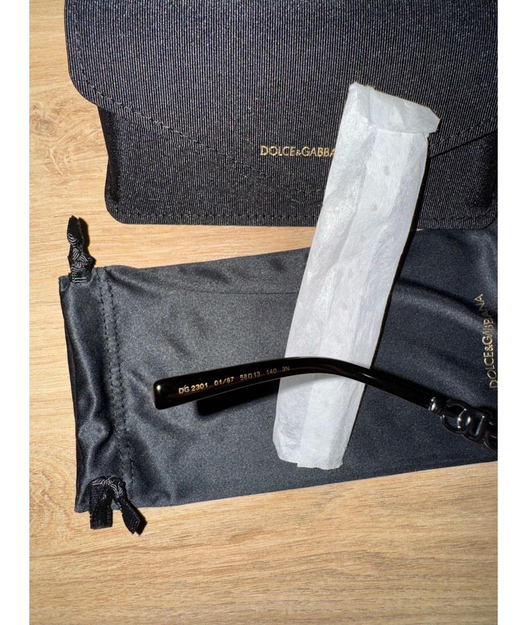 DOLCE&GABBANA Черные металлические солнцезащитные очки, фото 6