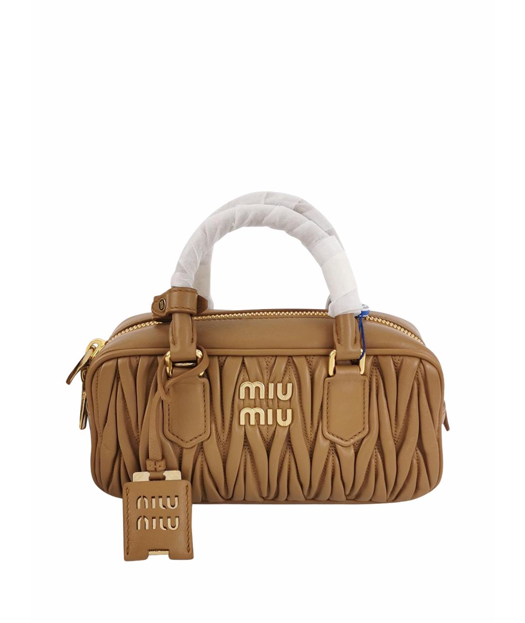 MIU MIU Коричневая кожаная сумка тоут, фото 1