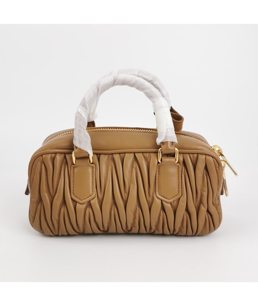 MIU MIU Коричневая кожаная сумка тоут, фото 3