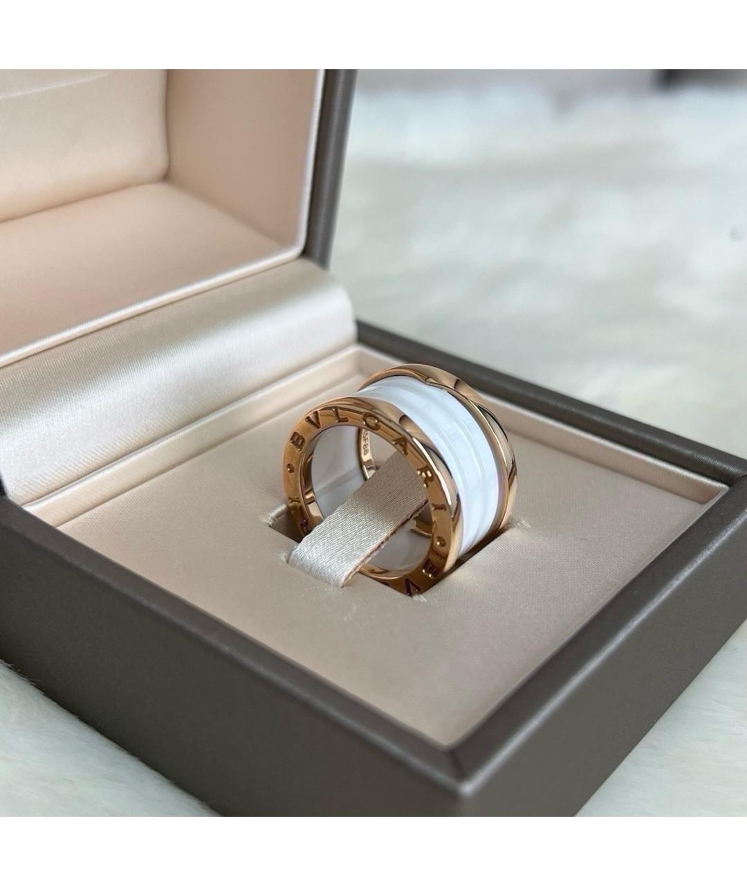 BVLGARI Белое кольцо из розового золота, фото 2