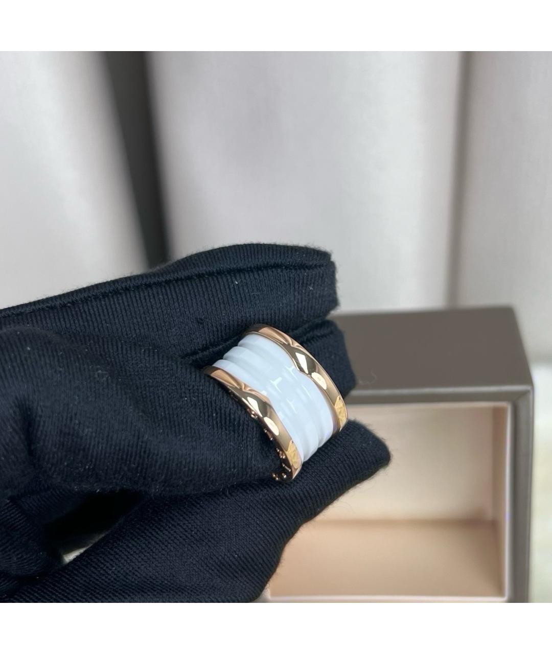 BVLGARI Белое кольцо из розового золота, фото 4