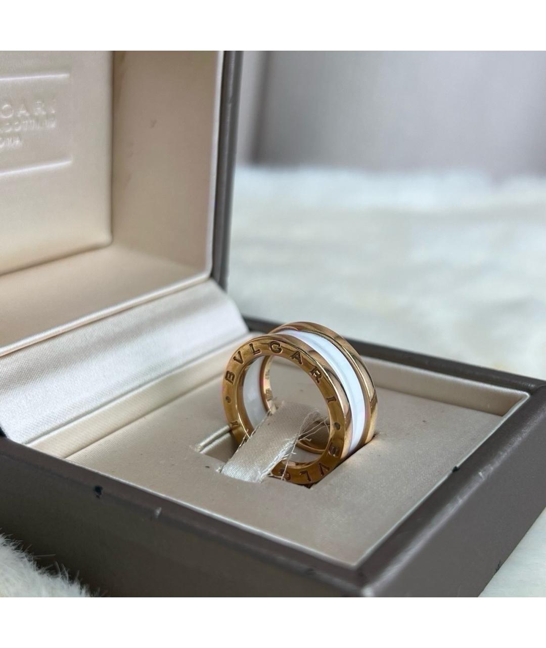 BVLGARI Белое кольцо из розового золота, фото 2