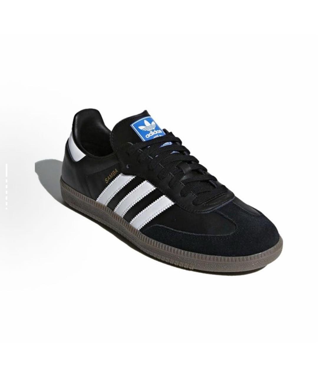 ADIDAS Черные кожаные низкие кроссовки / кеды, фото 2