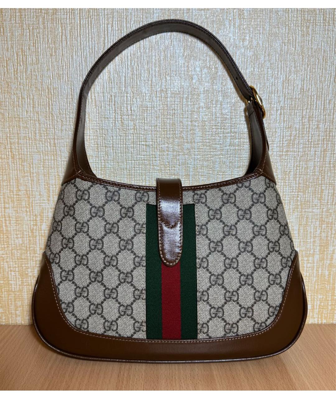 GUCCI Коричневая кожаная сумка с короткими ручками, фото 3