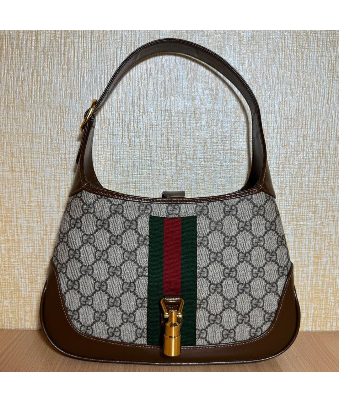 GUCCI Коричневая кожаная сумка с короткими ручками, фото 9