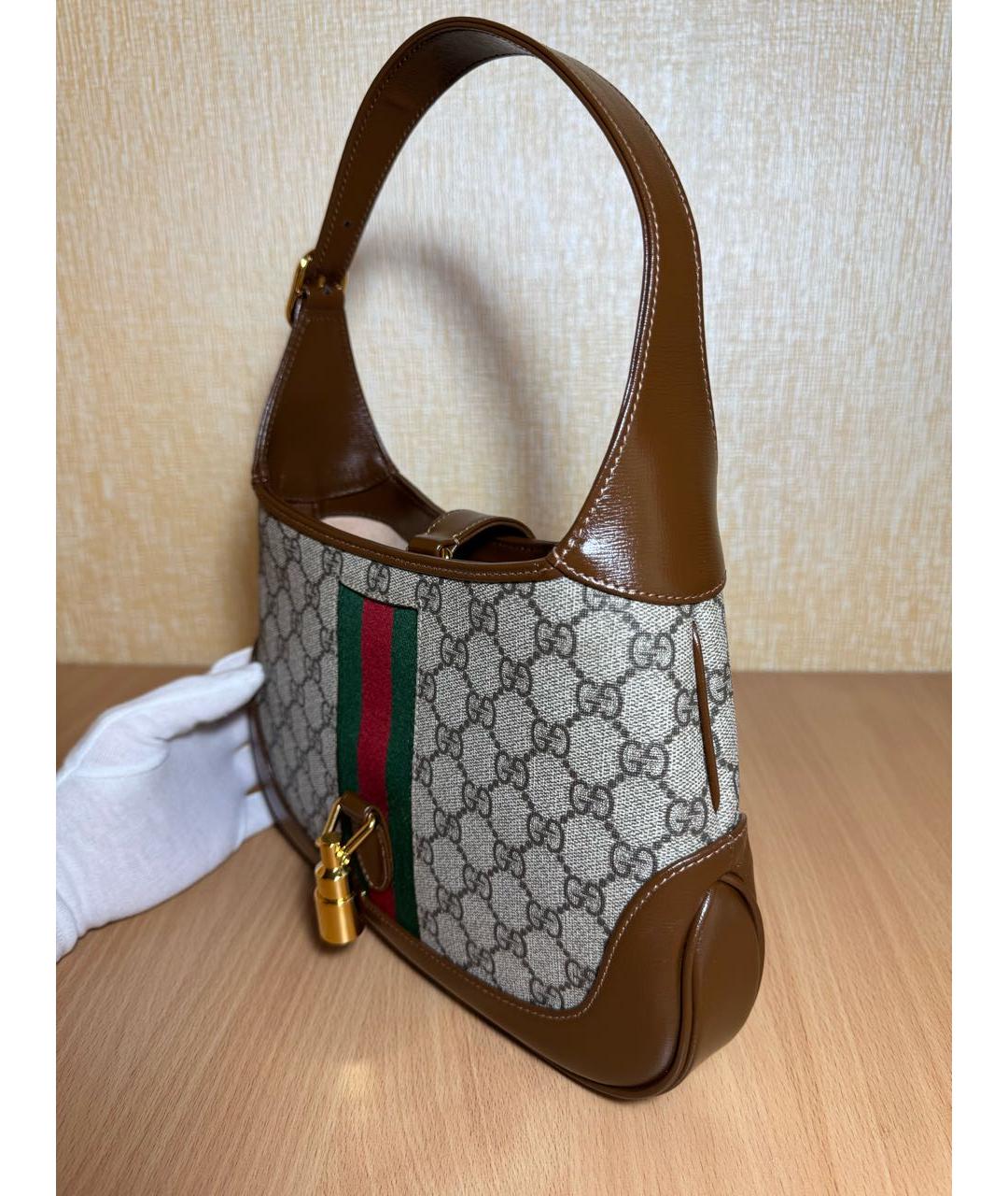 GUCCI Коричневая кожаная сумка с короткими ручками, фото 2