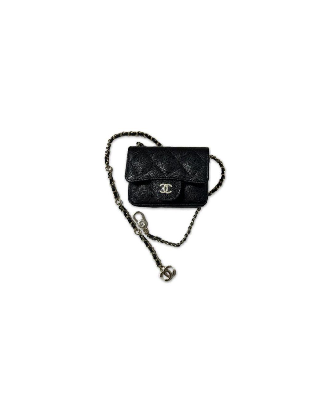 CHANEL Черная кожаная поясная сумка, фото 1