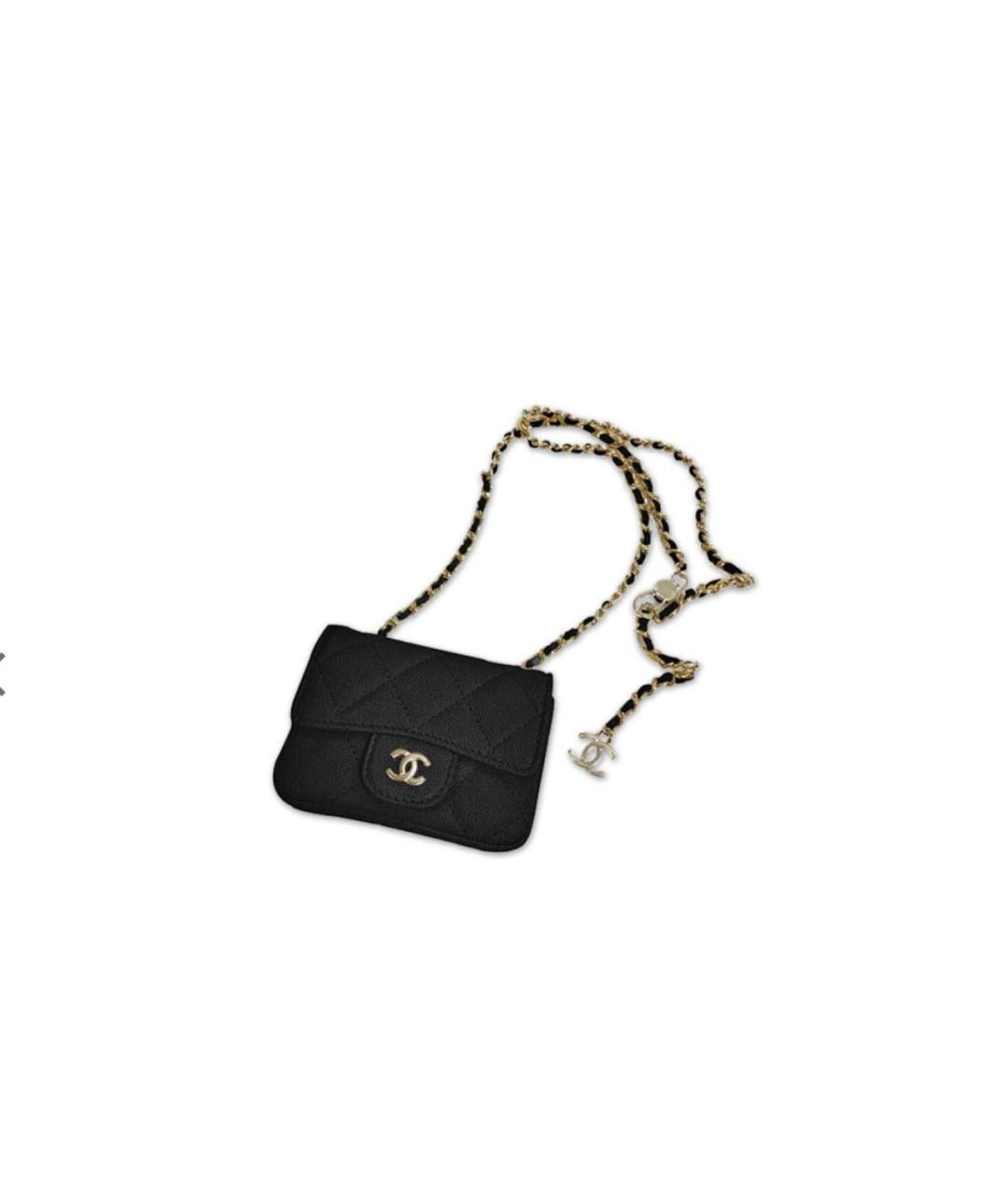 CHANEL Черная кожаная поясная сумка, фото 4