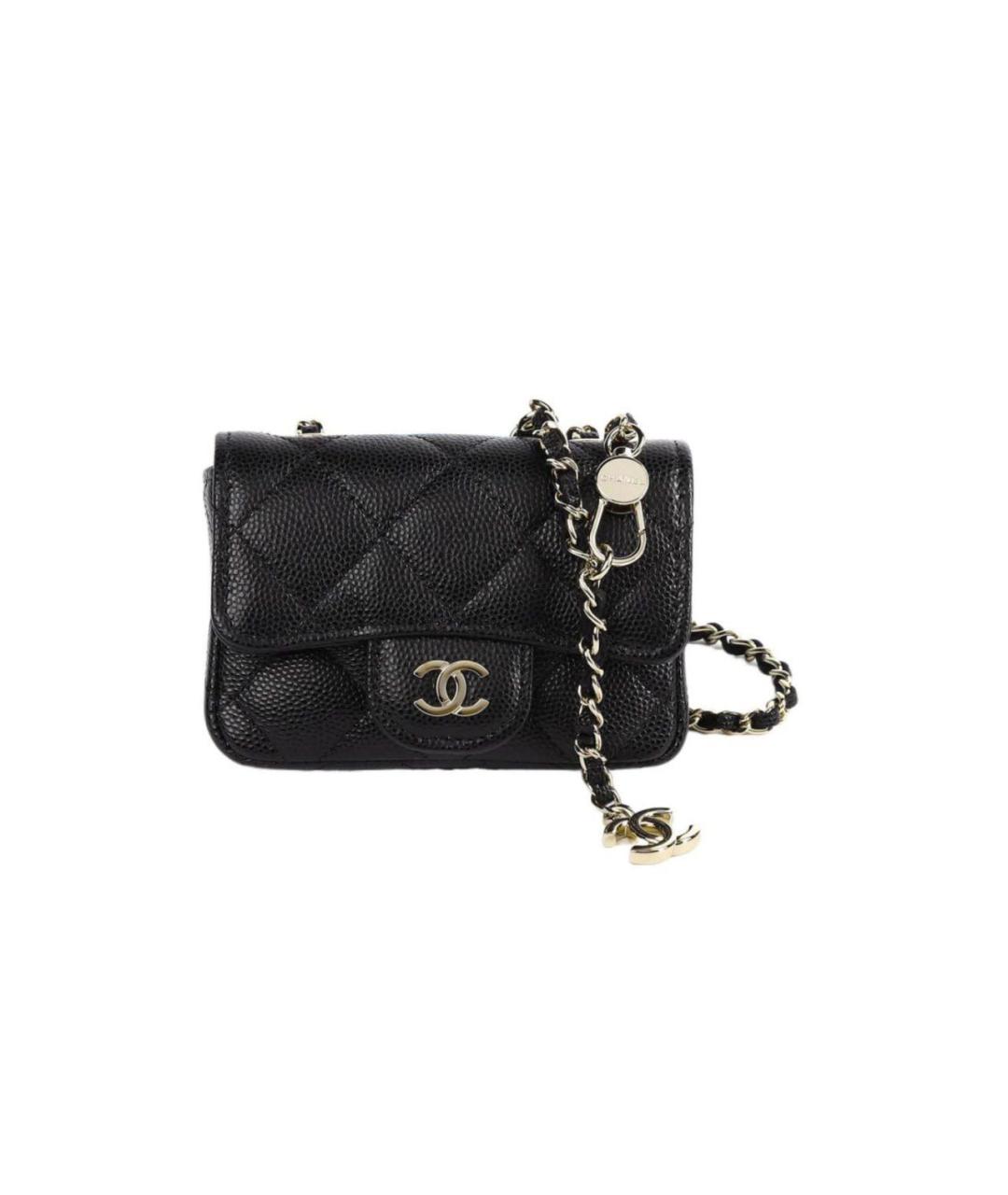 CHANEL Черная кожаная поясная сумка, фото 2