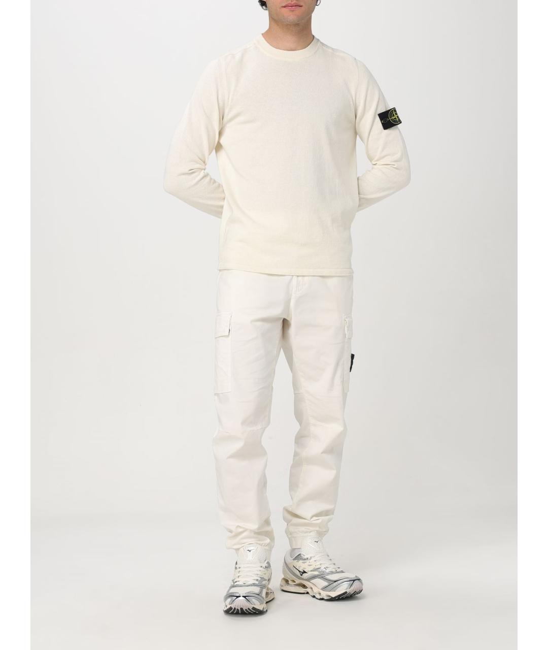 STONE ISLAND Бежевый хлопковый джемпер / свитер, фото 3