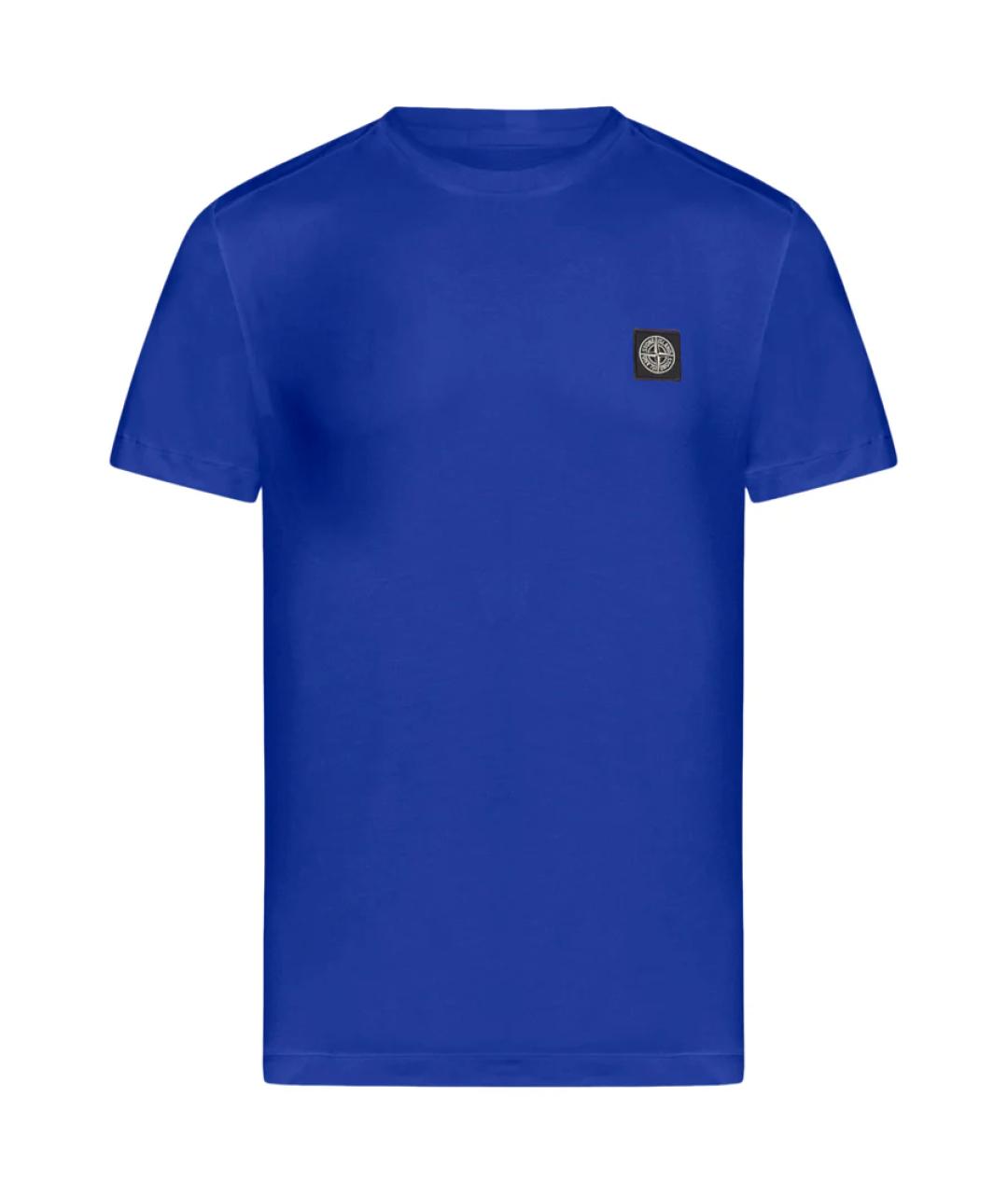 STONE ISLAND Синяя хлопковая футболка, фото 1
