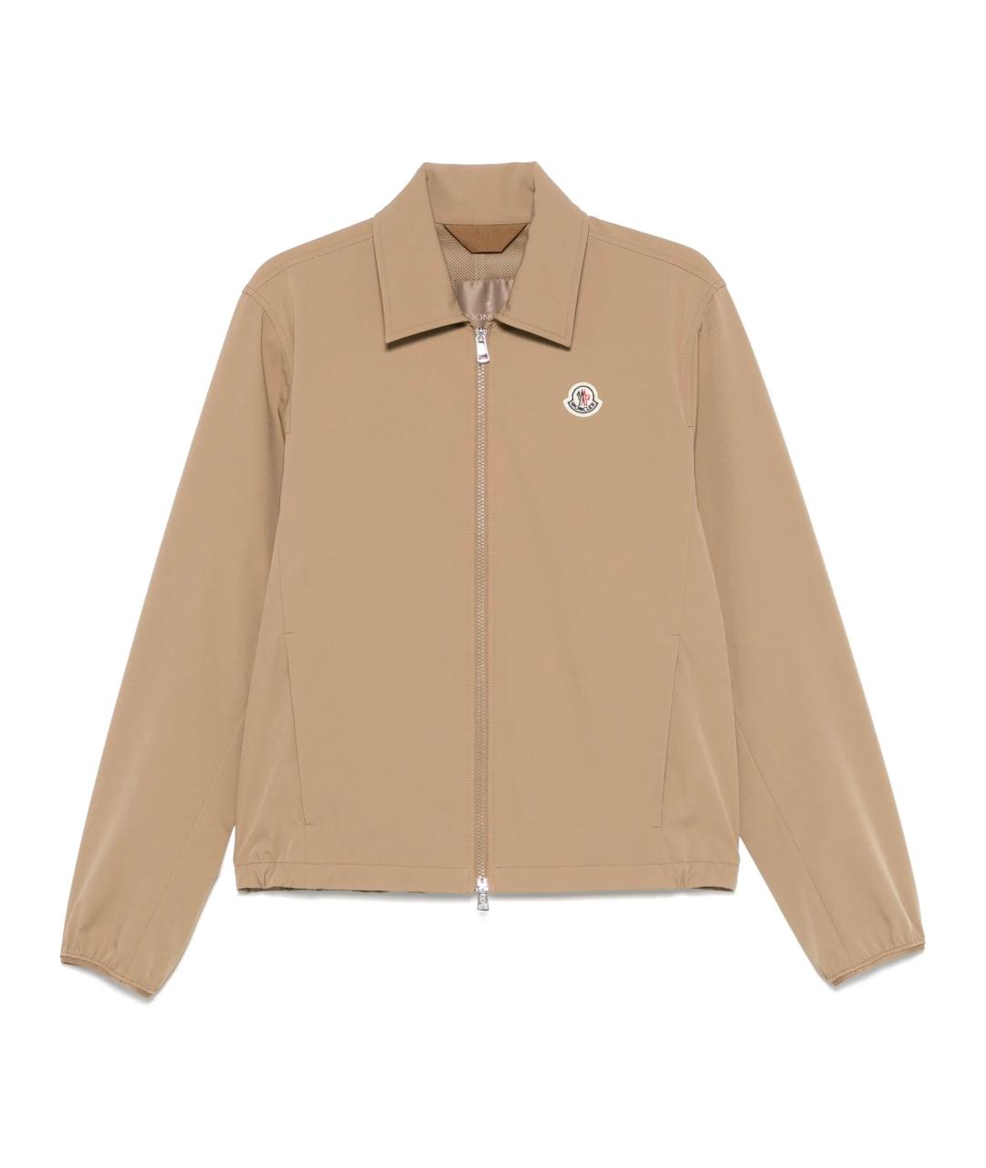 MONCLER Бежевая полиамидовая куртка, фото 1