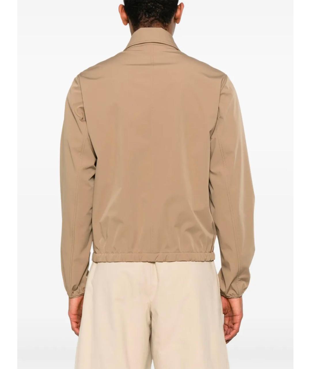 MONCLER Бежевая полиамидовая куртка, фото 3