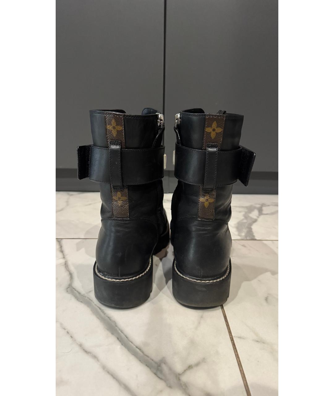 LOUIS VUITTON Черные кожаные ботинки, фото 4