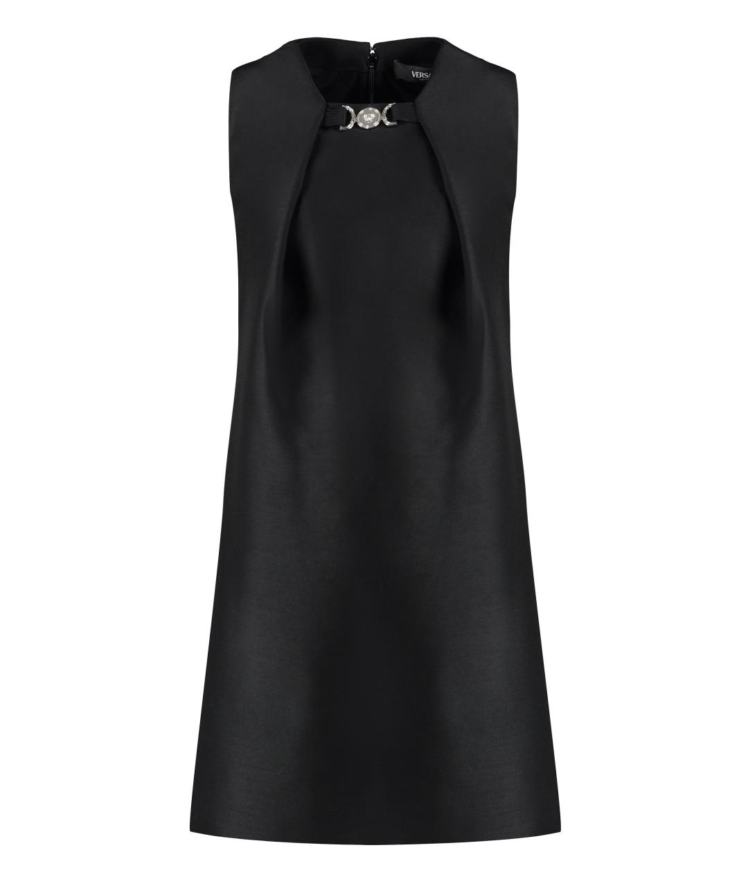 VERSACE Черное шерстяное повседневное платье, фото 1