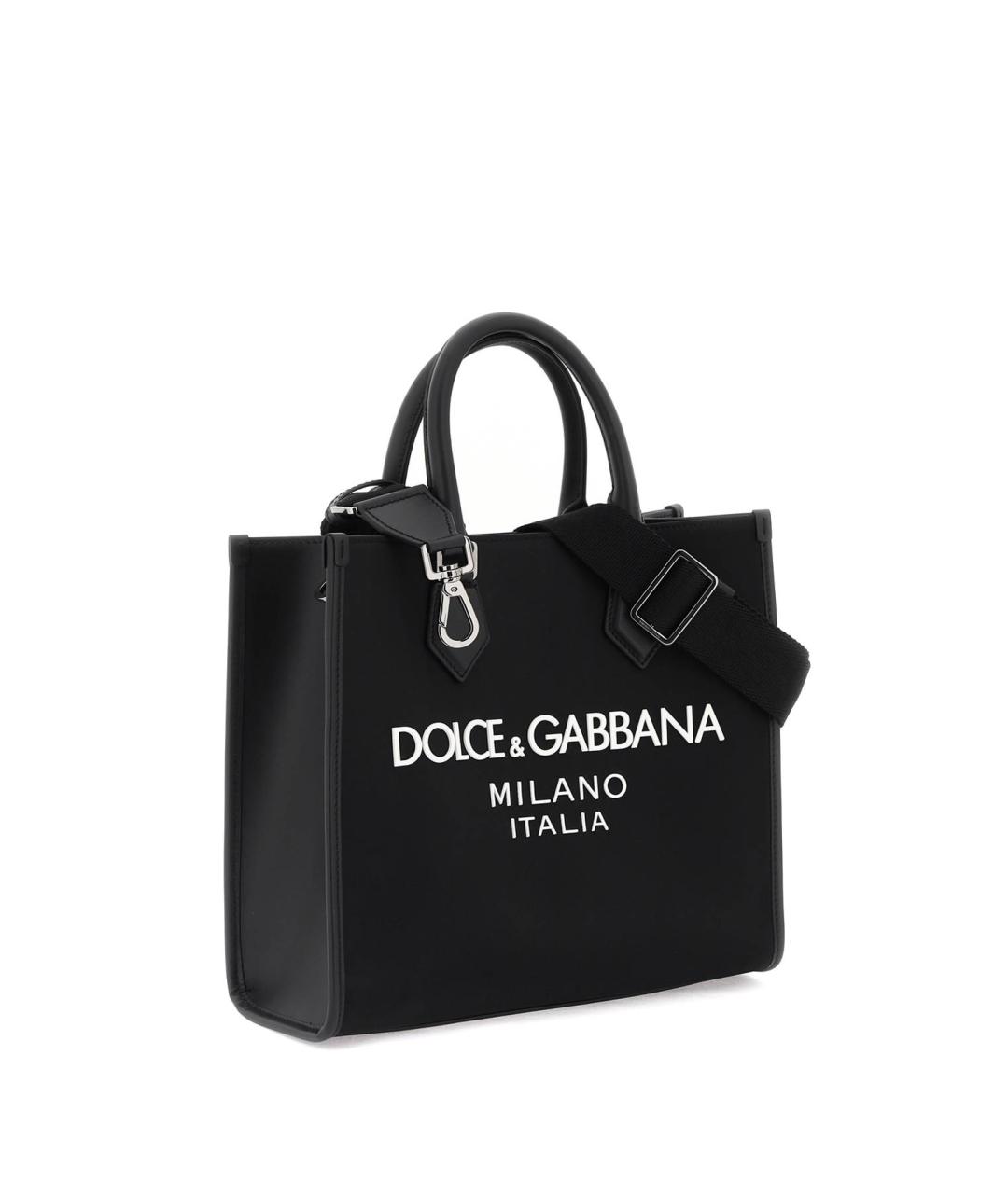 DOLCE&GABBANA Черная синтетическая сумка тоут, фото 3