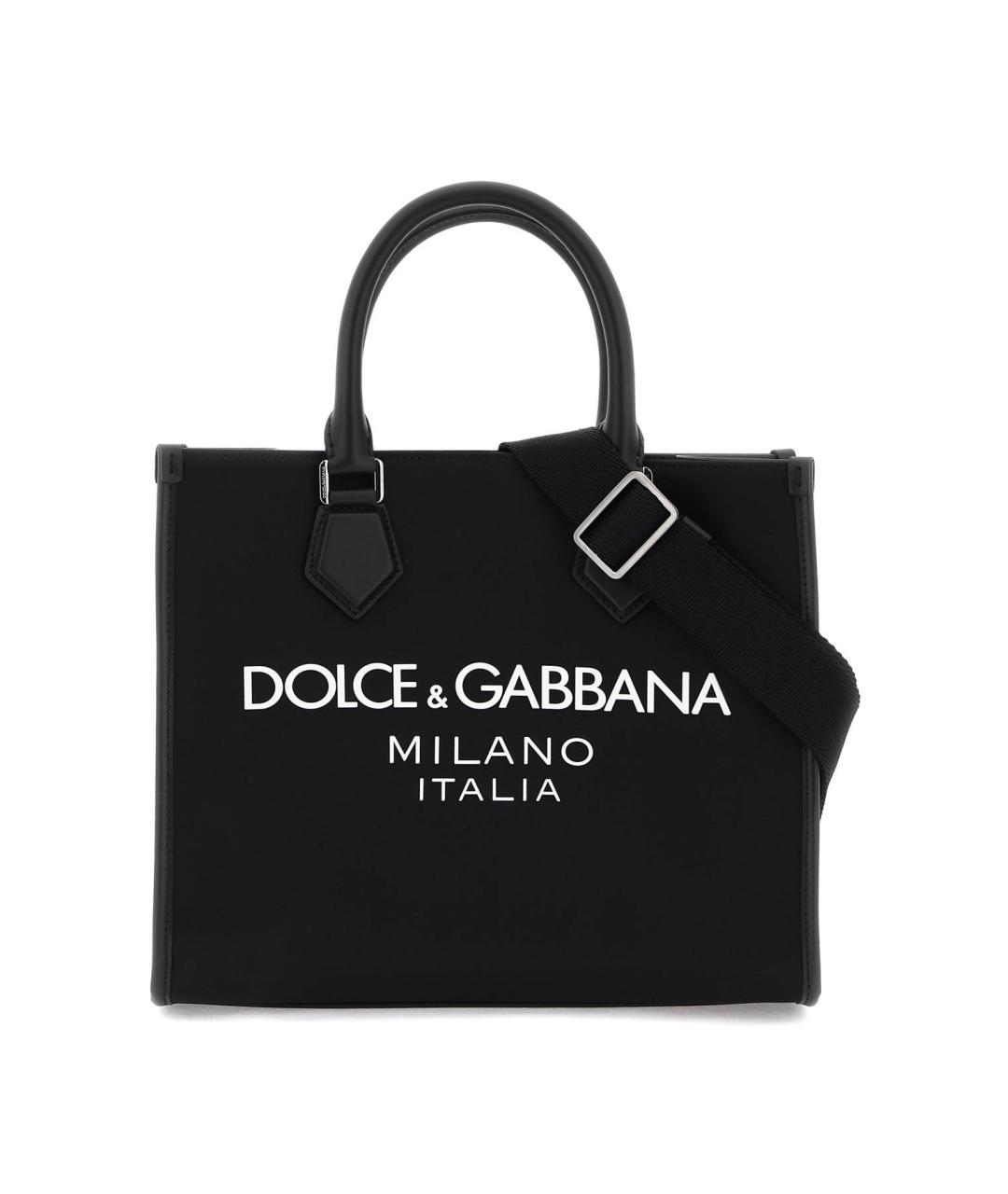 DOLCE&GABBANA Черная синтетическая сумка тоут, фото 1