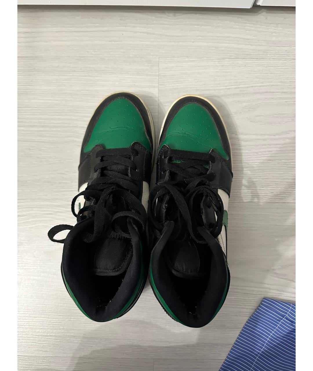 JORDAN Зеленые кожаные кроссовки, фото 3