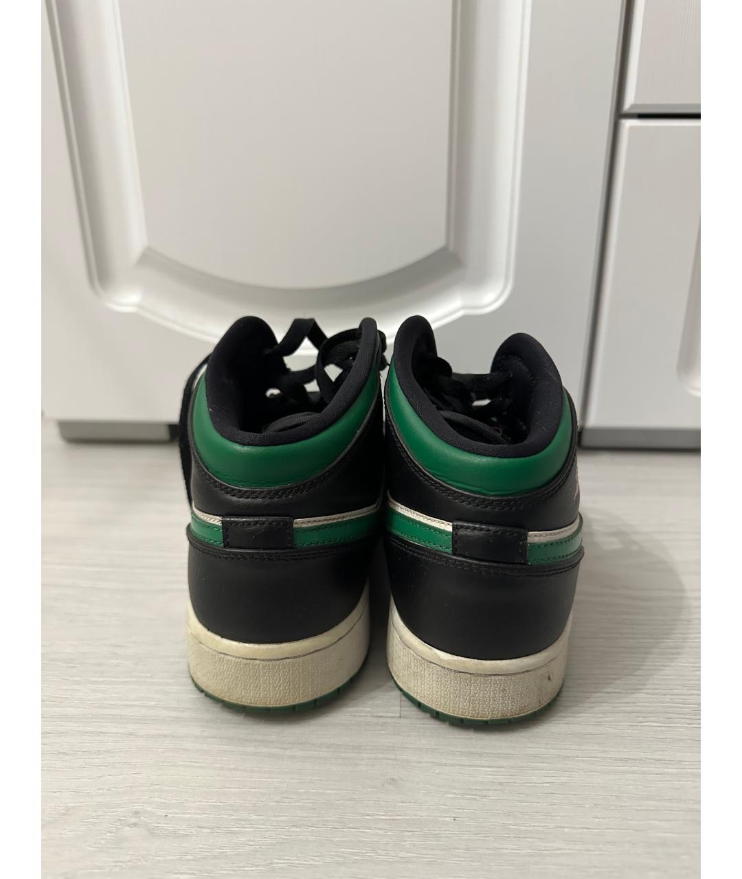 JORDAN Зеленые кожаные кроссовки, фото 4